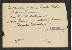 k.k. naturhistorisches Hofmuseum, Intendanzakten 1885-1896 (Hauer), Aktenzahl Z.8/1894, Seite 1